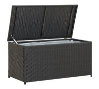 ijaya 100cm poly rattan garden storage box in black