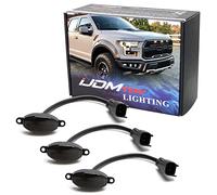 iJDMTOY 75-123-Smoked-Amber 3pc Dark Smoked Lens Amber Full Front Grille Driving Light Kit for 2010-14 & 2017-up Ford Raptor (Powered by 36 Pieces of SMD LED Diodes)