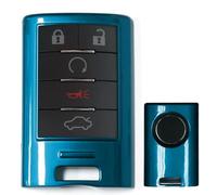 iJDMTOY Exact Fit Gloss Metallic Blue Remote Key Fob Shell Compatible With ATS CTS DTS XTS Escalade or C7 Corvette, etc