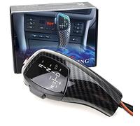 iJDMTOY F30 Style Carbon Fiber Finish LED Illuminated Shift Knob Gear Selector Upgrade Compatible With 06-12 BMW E90 3 Series Sedan, 07-10 E92 E93 3 Series Coupe/Convertible, 09-12 Z4, 10-12 X1, etc