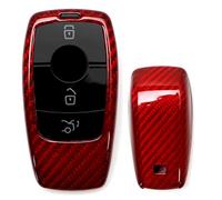 iJDMTOY Real/Genuine Gloss Red Carbon Fiber Key Fob Shell Cover, Compatible With Mercedes 2017-up E-Class, 2018-up S-Class, 2019-up G-Class, 2020-up A C CLA CLS GLB GLC GLE GLS-Class Smart Key