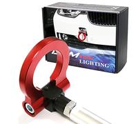 iJDMTOY Red Track Racing Style Tow Hook Ring Compatible With BMW 1 2 3 4 5 X1 X3 X4 X5 X6 Series, Compatible With MINI Cooper F54 F55 R60 R61, Made of Lightweight Aluminum