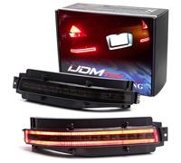 iJDMTOY Smoked Lens All-In-One LED Tail Light Assembly Compatible With 2003-2009 Nissan 350z, Functions as LED Turn Signal Lamps, Backup Reverse Light & Brake Light
