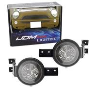 iJDMTOY Smoked Lens White LED DRL Parking Light/Turn Signal Compatible With 2002-06 MINI Cooper R50 R53 Hatchback & 05-08 R52 Convertible, OEM Fit White Daytime Running Lights & Amber Turn Blinkers