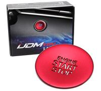 iJDMTOY Sports Red Aluminum Engine Start/Stop Push Button w/Laser CNC Cut-Through Lettering Decoration Trim Compatible with Hyundai 2021-up Gen7 Elantra, 22-up Tucson