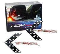 iJDMTOY Universal Fit Ultra Slim 14-SMD Side Mirror LED Turn Signal Arrows, Brilliant Red