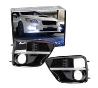 iJDMTOY Xenon White LED Daytime Running Lights Compatible with 2015-2017 Subaru WRX/STi w/JDM Style Piano Black Finish Fog Lamp Bezels