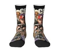 IJHRSFDST 50 Rapper Cent Socks - Comfortable Color Block Unisex Mid-Calf Socks, Stylish Rap Music Themed Gift for Fans