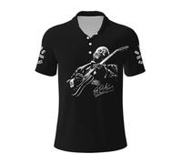 IJHRSFDST B.B. Singer King Men's Polo Shirt - Elegant Blues Music Legend Print Tshirt Breathable Casual Business & Golf Shirt 4X-Large