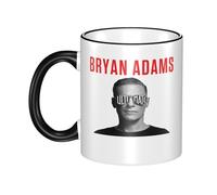 IJHRSFDST Bryan Rock Singer Adams Ceramic Mug 330ml - Vintage Rock Band Merchandise with Coloured Edge - Microwave & Dishwasher Safe Music Fan Gift
