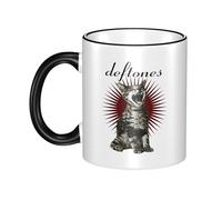 IJHRSFDST Def*Tones Music Band Ceramic Mug 330ml with Colored Edge, Rock Band Coffee Cup for Fans, Durable 11oz Tea Cup with Handle, Gift for Men Women, Grunge Music Merch