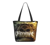 IJHRSFDST My Valentine Rock Band Bullet Women'S Tote Bag - Reusable Shopping Bag With Band Logo Print, Durable Canvas Shoulder Bag For Grocery, Beach & Daily Use,Black