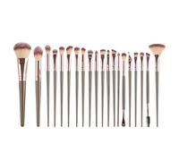 iJiGui 20 Pcs Makeup Brushes Set, Premium Synthetic Foundation Blending Eyeshadow Brushes, Professional Makeup Kit Face Brush, Complete Face and Eye Makeup Tools (Brown)