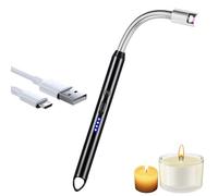 iJiGui Arc Lighter - Electric, Windproof, Flexible 360° Long Lighter for Candles, Gas Stoves, Camping, Barbecue (Black)