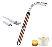 iJiGui Electric Arc Lighter - USB Rechargeable, 360° Rotatable Long Neck, Windproof for Gas Candles & Kitchen Grill Barbecue (Rose Gold)