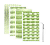 iJiZuo 1792Pcs Gem Stickers with Pick Up Tweezer, 4 Sheets Self Adhesive Bling Rhinestone Stickers, for DIY Nail Crafts Jewel Clothes Makeup (3mm/4mm/5mm/6mm)-Green