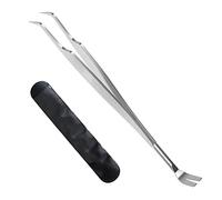 iJiZuo 2 in 1 Professional Tick Tweezers and Tick Hooks, Reliable Against Ticks of Any Size, Tick Remover for Humans, Dogs, Cats (with Leather Bag)