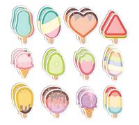 iJiZuo 720 Pcs Cute Sticky Notes Set, Removable Adhesive Memo Pads, 24 Packs Sticky Notes Stationary self-Adhesive Sticky Note Pads,Office, Home & School Use (Ice Cream Pattern)