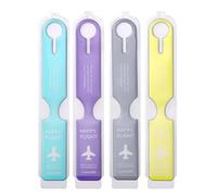 iJiZuo Luggage Tags 4 Pack, PVC Cruise Luggage Tag Holders, ID Labels, Name Card Holder for Baggage Bags Suitcases Backpacks, Travel ID Identification Labels, Waterproof Luggage Tags