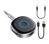 iJiZuo Mini Bluetooth 5.0 Receiver for Car Stereo/Home Stereo/Speaker/Wired Headphones, 3.5mm Jack Car Bluetooth Adapter, Hands-free Calls, Dual Connection