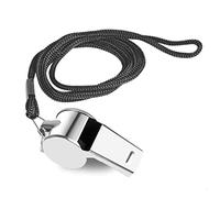 iJiZuo Stainless Steel Whistle, Metal Referee Whistle with 41cm Lanyard, Stainless Sports Whistles for Outdoor Activities, Referees, Coaches, Lifeguards, Soccer, Basketball-Silver
