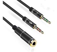 iJiZuo USB C to 3.5mm Jack, 2 in 1 Headphone Mic Splitter, 1 Female to 2 Male Headphone Y Splitter Cable, for PC, Headphones, 30CM(Black)