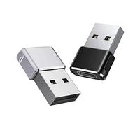 iJiZuo USB to USB C Adapter 2Pack, Type C Female to USB A Male Charger Cable Converter, for iWatch 7, Phone 11 12 13 14 Pro Max, SE, Samsung Galaxy S20, Xiaomi y Otro USB C Device(Black+ Silver)