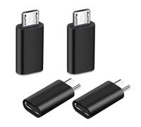 iJiZuo USBC Female to Micro USB Male Adapter 4 Pack, Micro USB to USB C Data Transfer Adapter Compatible with Galaxy S7/S7 Edge, Nexus 5/6 and Micro USB Devices-Black