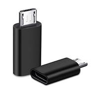 iJiZuo USBC Type Female to Micro USB Male Adapter 2Pack, Micro USB to USB C Data Transfer Adapter Compatible with Galaxy S7/S7 Edge, Nexus 5/6 and Micro USB Devices-Black