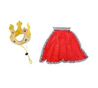 Ijksbehjf 2 Pet Royal Costume with Detachable Crowns Regulable Straps for Small Large Breeds Regals Pet King Outfit Golden Embroidered Capes Crowns Soft Elastics Straps for Celebration Event