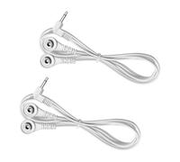 Ijksbehjf 2Pcs Heavy Duty Electrode Wire 2.5mm 3. Angled Plugs to Double 3. Connectors for TENS Units and Therapies Devices EMS Massager Electrode Wire