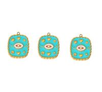 Ijksbehjf Customizable Evil Eyes Jewelry with Resin Drip Design 18K Gold Plated Pendant for Trendy BRACELETS Charms Fashionable Evil Eyes Clasp for
