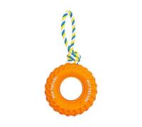 Ijksbehjf Dog Chew Toy with Rope and Treat Compartment, Rubber Tire Design for Interactive Play and Care Treat Dispensing Dog Puzzle Toy