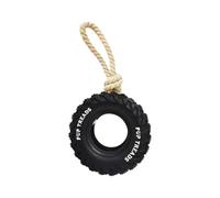 Ijksbehjf Dog Chew Toy with Rope and Treat Compartment, Rubber Tire Design for Interactive Play and Care Treat Dispensing Dog Puzzle Toy
