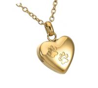 Ijksbehjf Durability Stainless Steel Pet Memorials Necklace with Secure Heart Chamber for Holding Cremation Remain Pet Hair Keepsakes Necklace