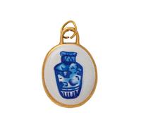 Ijksbehjf Elliptical Hand Painted Metal Pendant for Necklace Earring Jewelry Accessory for Creative Projects Hand Painted Stainless Steel Pendant