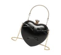 Ijksbehjf Sophisticated Heart Evening Purse PU Handbag Bows Shoulder Crossbody Bag for Various Occasion with Ample Space Portable Evening Bag