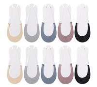 Ijksbehjf Women ' s Toe Toppers Half Socks 5 Pairs Slings Back Low Cut Invisible Liner for Heel Dress Shoes Toppers Half Socks Women ' s Not Show Cover Liners Sock for Mules