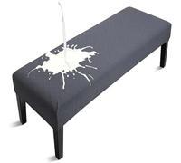 IJNBHU Black Waterproof Dining Bench Cover, Rectangle Bench Seat Covers Soft Stretch Spandex Rectangle Full Coverage Removable Washable Bench Seat Protector Footstool Cover,dark gray