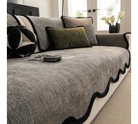 IJNBHU Light Luxury Soft Chenille Sofa Covers,Non-Slip Plush Sofa Cover, Washable Non-Slip Sofa Cushion for All Seasons, Irregular Shape Pet Friendly Furniture Protector,light gray,70 * 70cm