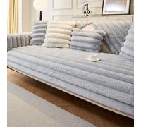 IJNBHU Rabbit Plush Non Slip Sofa Cover, Funny Fuzzy Sofa Covers, Thick Couch Covers,Funny Fuzzy Sofa Cover, Warm Velvet Sofa Cushion Covers, Washable Furniture Protector,blue,90 * 240cm