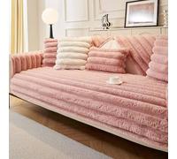 IJNBHU Rabbit Plush Non Slip Sofa Cover, Funny Fuzzy Sofa Covers, Thick Couch Covers,Funny Fuzzy Sofa Cover, Warm Velvet Sofa Cushion Covers, Washable Furniture Protector,pink,70 * 70cm