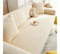 IJNBHU Sofa Slipcover 1 2 3 4 5 Seater Stretch Velvet Sofa Covers Non-Slip Sofa Slipcovers for Corner L Shape, Thick Textured Sofa Cushion Covers Furniture Protector,white,70/120cm