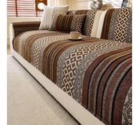 IJNBHU Sofa Slipcover Corner Sofa Cover,Boho Sofa Throw Blankets, Boho Sofa Slipcovers, Chenille Couch Cover Blanket for Recliner,Suitable for All Seasons,brown,70 * 150cm