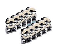 IJOSADON 10 Pack Black On White 9mm Labels Compatible With KingJim Label Makers And LW-300 LW-400 LW-K400