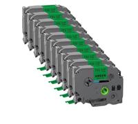 IJOSADON 10 Pack Compatible Label Tape Tze231 Tze221 Tze211 Tze241 Tze251 For Printers In Sizes 6mm 9mm 12mm 18mm 24mm(10PK Black on Green)