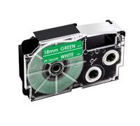 IJOSADON 18Colors XR-18WE Label 18mm Cartridges Compatible With Label Printer Models KL-130 KL-120 KL-430 Works With XR-18X XR-18YW XR-18RD XR-18BU For Part Number 18Colors XR-18WE(White on Green)