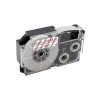 IJOSADON 1Pcs XR-12WE XR-9WE Label Tape 6 9 12mm Compatible With Printer Supplies Label Maker Models XR12WE XR9WE XR6WE XR-12YW XR9YW KL-60 KL-100 120 For Part Number XR-12WE XR-9WE(Red on Clear)