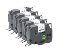 IJOSADON 2pcs 5pcs 24mm TZe251 Tz 251 Black On White Laminated Label Tape Compatible With Label Maker(5PK Black on White)