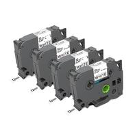 IJOSADON 4/5/7Pk 12mm TZe Satin Ribbon Compatible With TZ RE34 TZ RN34 TZ R234 TZ RW34 TZ R231 TZ R531 TZ RE31 Printers(4PK Black on White)